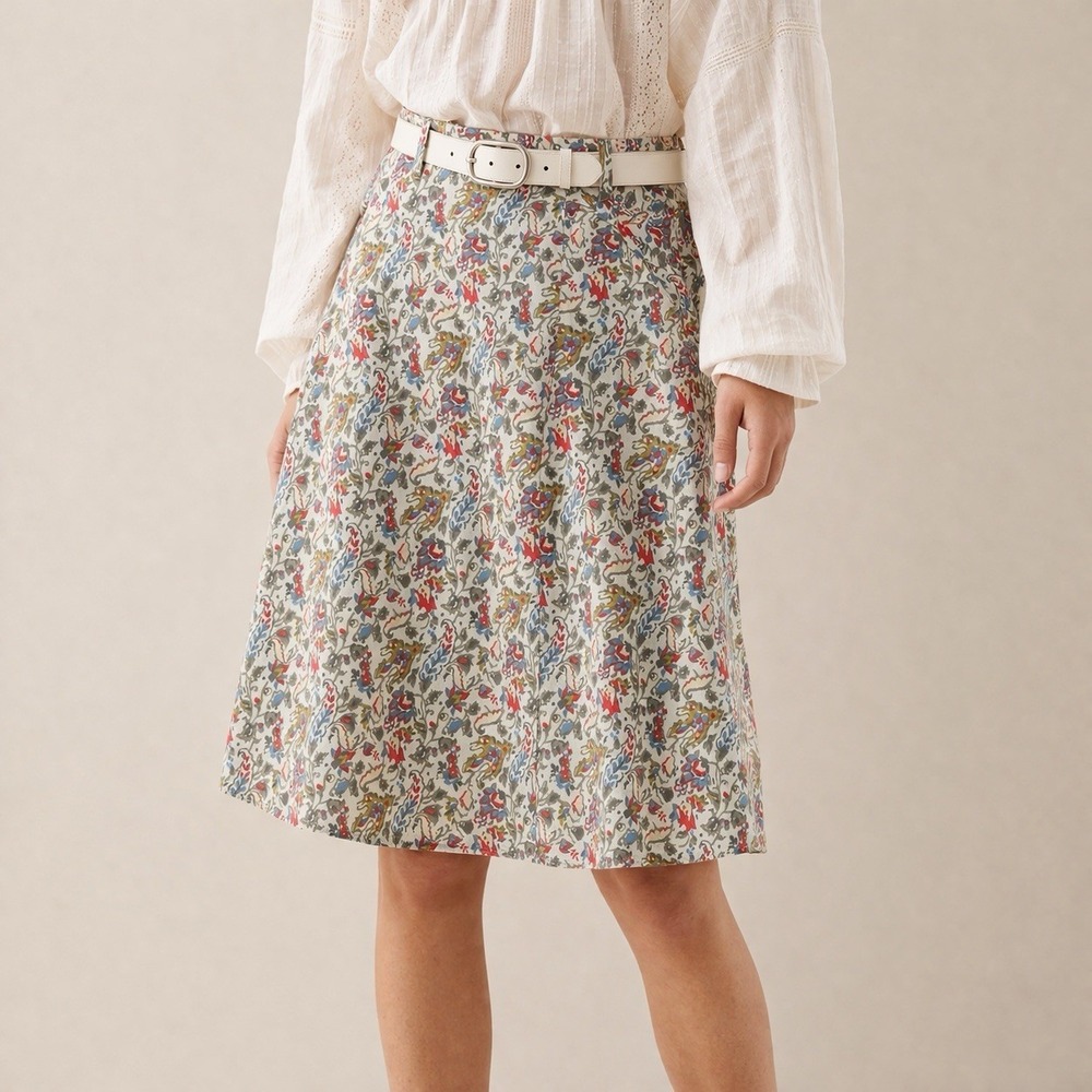 Women's A-Line Skirt Prairie Cottagecore Anthropologie Style‎ Pockets Size 8